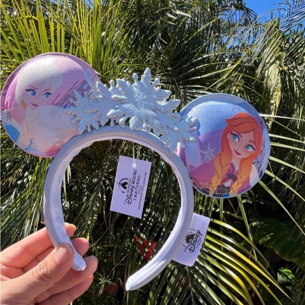 Disney Shanghai Loungefly Anna Elsa Frozen Snowflake Minnie Ears Headband 2024